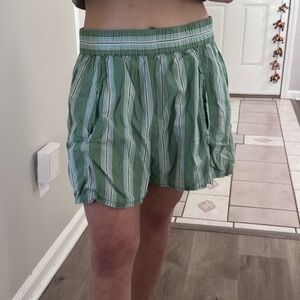 Free People Get Free Striped Pull On Shorts